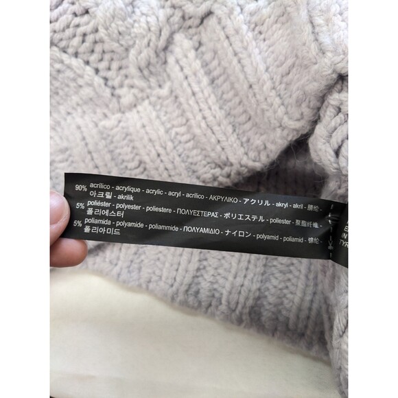 ZARA Chunky Sweater Small Classic Knit Mock Neck Turtleneck Pullover Cozy Thick - Picture 7 of 11